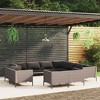 vidaXL Patio Lounge Set Outdoor Sectional Corner Sofa Poly Rattan Dark Grey - 2 of 4