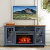 Festivo Farmhouse 62" TV Stand for TVs up to 70" with Fireplace Navy - 3 of 4