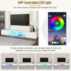 94.5" MDF Modern TV Stand with Faux Marble Top, Sideboard Cabinet with APP-Controlled LED Lights and 2 Drawers for Living Room or Entryway - 3 of 4