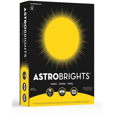 Astrobrights Premium Colored Paper, 8-1/2 x 11 Inches, 24 lbs, Solar Yellow, 500 Sheets