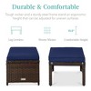 Best Choice Products Set of 2 Multipurpose Patio Wicker Ottomans w/ Removable Cushions - 2 of 4
