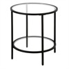 Black Bronze Round Side Table with Glass Shelf - Henn&Hart - 2 of 4