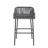 Outdoor Rope Bar Stools Set of 2,Open Weave Patio Chairs with Metal Frame,UV Resistant Bar Height Seating for Garden or Poolside-Coolbibila - 3 of 4
