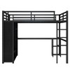 Bellemave Queen Size Loft Bed with Desk and Wardrobe, Heavy Duty Metal Loft Beds with Storage Shelves for Adults, Teens£¬ Black - 4 of 4