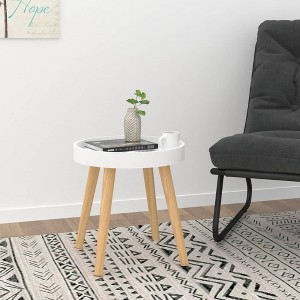 vidaXL Side Table White 15 in.x15 in.x15.7 in. Engineered Wood&Solid Wood Pine - 1 of 4