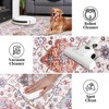 Machine Washable Vintage Floral Printed Area Rug Low Pile Non Slip Stain Resistant Oriental Medallion Design Boho Floor Rug for Living Room Bedroom - 4 of 4