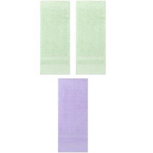 REGALWOVEN 3 Pack Solid Striped Soft Absorbent Bathroom Hand Towels for Hand, Face 14" x 30" - 1 of 4