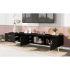 Modern TV Stand with 5 Champagne legs - Durable, stylish, spacious, versatile storage TVS up to 77" - 3 of 4