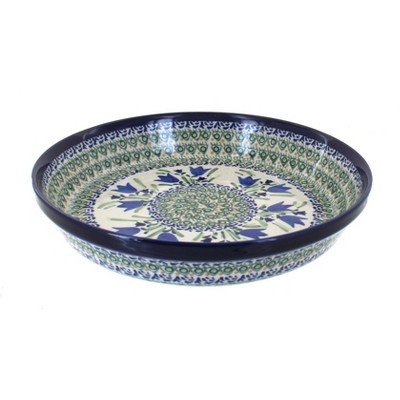 Blue Rose Polish Pottery Blue Tulip Pie Plate