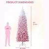 Snow Flocked Pencil Christmas Tree, Slim Artificial Christmas Tree with Sturdy Metal Stand, Skinny Xmas Tree Holiday Decoration for Home Office Dedor - 2 of 4