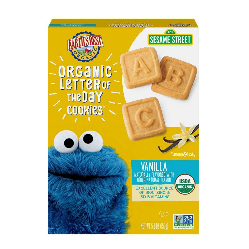 Earth&#39;s Best Organic Vanilla Letter of the Day Cookies - 5.3oz, 1 of 6