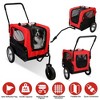 iMountek "2-in-1 Pet Bike Trailer and Stroller with Canopy, Bicycle Carrier for Small & Medium Dogs, Cats, 44LBS Capacity"Red - 4 of 4
