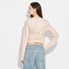 Women's Long Sleeve Cotton Milkmaid Top - Wild Fable™ - 3 of 3