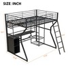 NicBex 70"H Full Size Metal High Loft Bed with LED,Desk,Shelves&Built-In Wardrobe,Versatile Gaming Loft Bed Platform for Gamers&Teens,350lbs Max,Black - 3 of 4