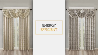Navy Ogee Knitted Jacquard Blackout Curtain Panel