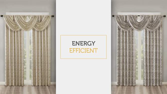 Byron Ogee Knitted Jacquard Blackout Curtain Panel, 2 of 11, play video
