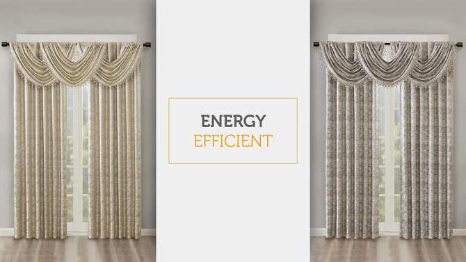 100"x84" Etro Printed Ikat Grommet Top Blackout Extra Wide Curtain, 2 of 11, play video