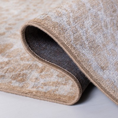Atlas Ivory and Beige Rectangular Viscose Area Rug