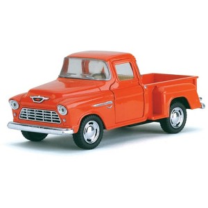 KiNSMART 1955 Chevrolet Stepside Pickup Truck 5 Inch 1:32 Scale Die Cast Metal Little Truck (Orange) - 1 of 1