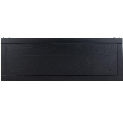 Transitional Black and Dark Walnut Console Table with Storage Shelf