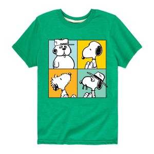 Boys' - Peanuts - Snoopy Siblings Grid Short Sleeve Graphic T-Shirt - 1 of 4