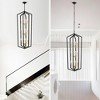 DOMETOUR 12-Light Black Lantern Farmhouse Chandelier, Modern Metal Pendant for Kitchen, Dining, Living Room, Foyer (E12 Bulbs Not Included) - 4 of 4