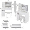 FONTOI 29.2"W/37"W/41"W Makeup Vanity Table with Left Drawer Stool Large Sliding Mirror Capacity Storage for Bedroom Dressing Room, White/Black - 3 of 4