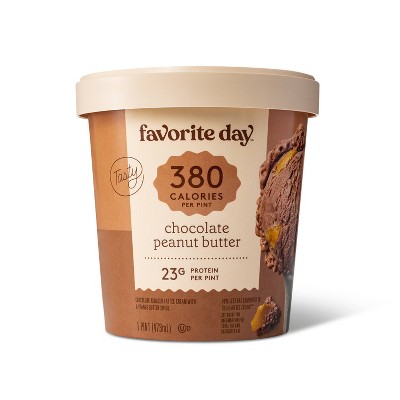 Reduced Fat Chocolate with Peanut Butter Swirl Ice Cream - 16oz - Favorite Day™