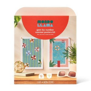 2ct Summer Craft Pool Gem Art Canvas Activity Kit - Mondo Llama