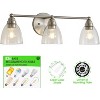 Modern 3-Light Bathroom Vanity Light Fixtures with Clear Glass Shade Bathroom Wall Lamp for Mirror Kitchen Living Room Hallway Cabinet Porch - 3 of 4