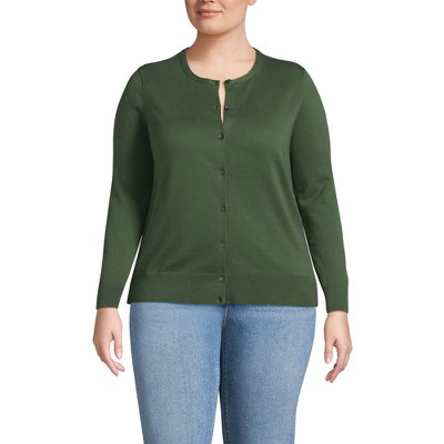 Lands' End Women's Fine Gauge Cotton Cardigan Sweater