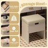 FONTOI 47.2"W Makeup Vanity with Mirror Storage Stool 3 Drawers 2 Cabinets and Organizers for Bedroom Dressing Room, White, 47.2"*15.7"*53.9" - 4 of 4