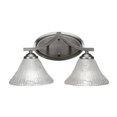 Toltec Lighting Zilo 2 - Light Vanity in  Graphite with 7" Frosted Crystal Shade
