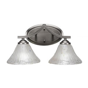 Toltec Lighting Zilo 2 - Light Vanity in  Graphite with 7" Frosted Crystal Shade - 1 of 1