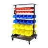 Dolonm 6-Tier Rolling Storage Rack w/60 Color Bins, 350LB Capacity, Dual-Sided Organizer for Garage/Office, Locking Wheels, Industrial Metal Frame - 2 of 4
