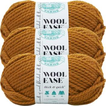 3 Pack) Lion Brand Wool-ease Thick & Quick Yarn - Mustard : Target