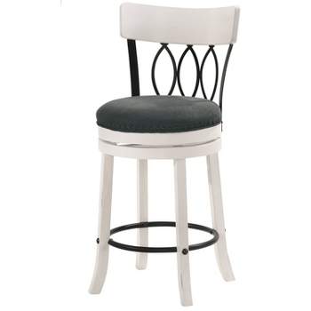 Set of 2 24" Darlowe Swivel Counter Height Barstools Sea White/Dark Gray - HOMES: Inside + Out