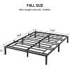 14 Inch Twin Bed Frame No Box Spring Needed, Heavy Duty Metal Platform Bed Frame Twin Size for Bedroom Easy Assembly, Noise Free, Black, Tiwn - 2 of 4