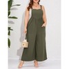 Whizmax Women's Plus Size Loose Sleeveless Jumpsuits Adjustable Spaghetti Strap Stretchy Long Pant with Pockets - 4 of 4