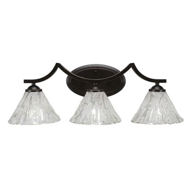 Toltec Lighting Zilo 3 - Light Vanity in  Dark Granite with 7" Italian Ice Shade