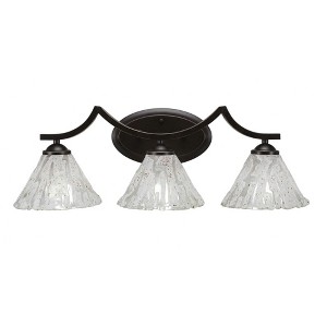 Toltec Lighting Zilo 3 - Light Vanity in  Dark Granite with 7" Italian Ice Shade - 1 of 1
