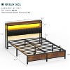 Aheaplus Platform Bed Frame with Reversible Storage Headboard and Charging Station - 3 of 4