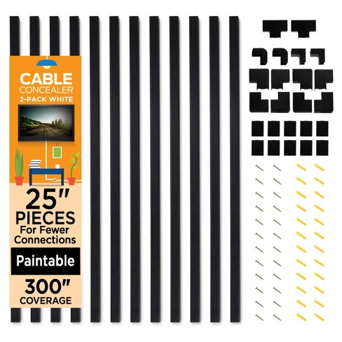 Fleming Supply Cable Raceways, Elbows, And T Connectors Cord Concealer Kit  : Target