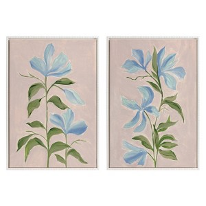 Kate & Laurel All Things Decor (Set of 2) 23"x33" Sylvie Beaded Elegant Spring II and III Framed Canvas Arts by Nikita Jariwala White - 1 of 4