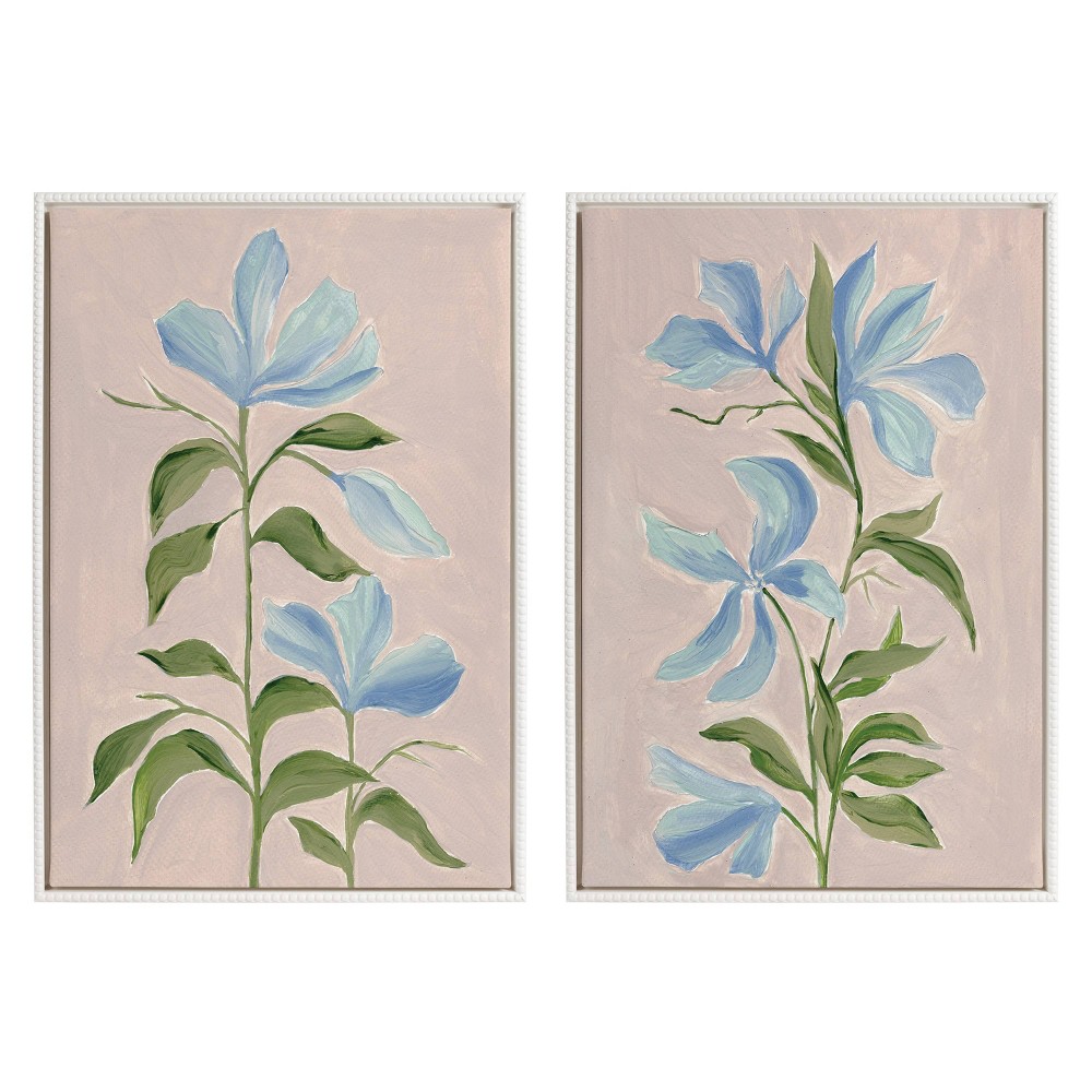 Photos - Wallpaper  23"x33" Sylvie Beaded Elegant Spring II and III Framed Canvas A(Set of 2)
