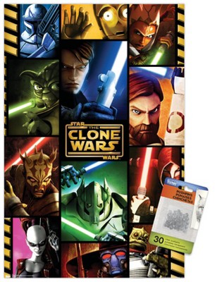 Star Wars: The Clone Wars - Season 7 Key Art Wall Poster, 14.725 x  22.375, Framed 