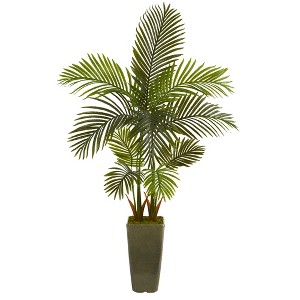 Nearly Natural 5-ft Areca Palm Artificial Tree in Green Planter - 1 of 1