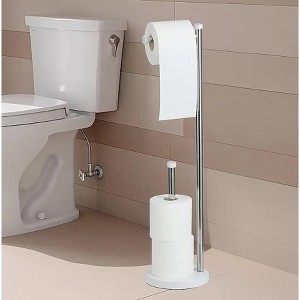 Home Mart Goods 28" Tall - Chrome White Stainless Steel Toilet Paper Holder and Reserve - 1 of 4