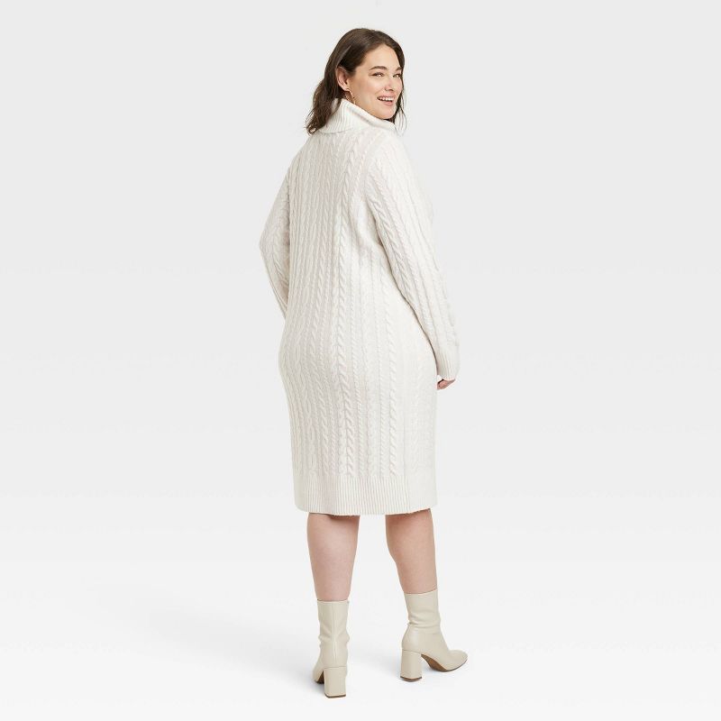 Women's Turtleneck Long Sleeve Cozy Sweater Dress - A New Day™, 3 of 11