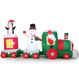 Resenkos 11.5-Ft Christmas Inflatable Train with Santa Claus - Multi-Color White - 1 of 4